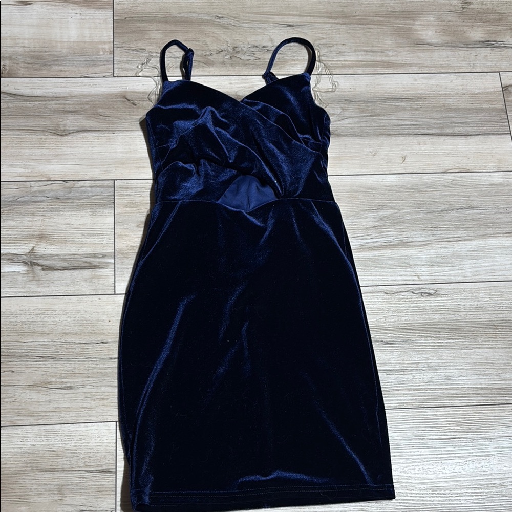 Windsor Blue Sweetheart Spaghetti Strap Mini Dress